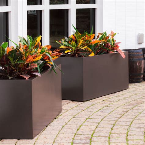 36 metal planter box|36 in wide rectangular planter.